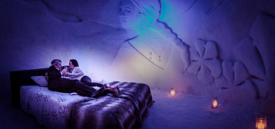 From Rovaniemi: SnowHotel Visit with Ice Restaurant Dinner - Inside the Ice Rooms: what to watch for during the guided walk