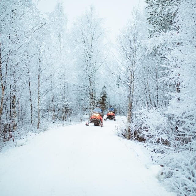 Rovaniemi: Early Winter 2 Hour Snowmobile Safari - The 2-hour safari loop: gear first, instructions first, then the engine